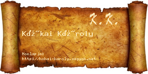 Kókai Károly névjegykártya