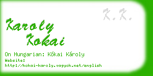 karoly kokai business card
