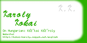 karoly kokai business card